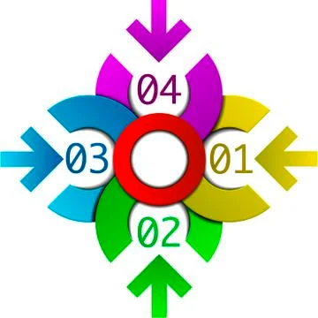 Four steps circle infographic Stock Illustration