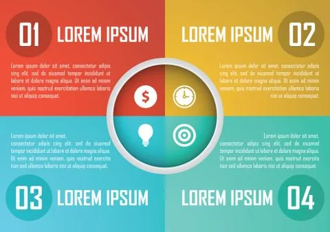 Four steps circle infographics design template, diagram, presentation Illustrazione stock