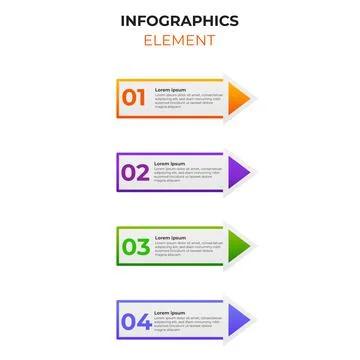 Four steps gradient infographic element with business icon. infographic templ Stock Illustration