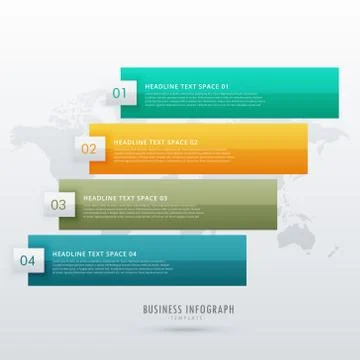 Four steps infographic design for presentation and workflow diagrams Illustrazione stock