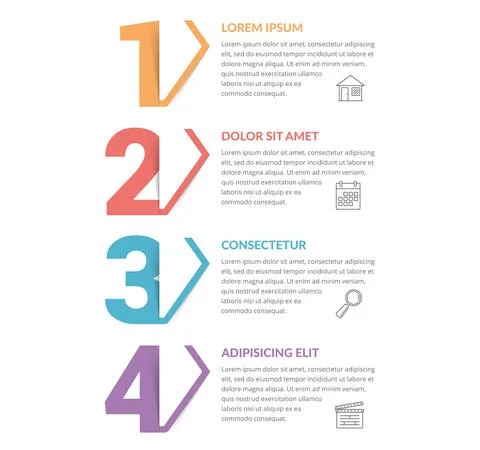 Four Steps - Infographic Template Stock Illustration