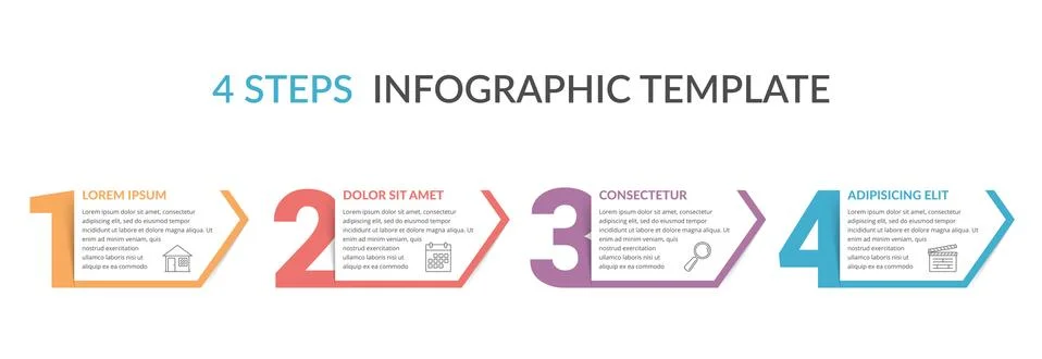 Four Steps Infographic Template Illustrazione stock