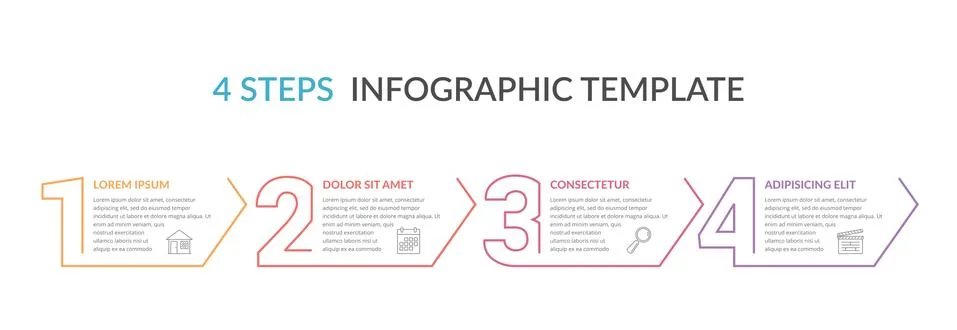 Four Steps Infographic Template Stock Illustration