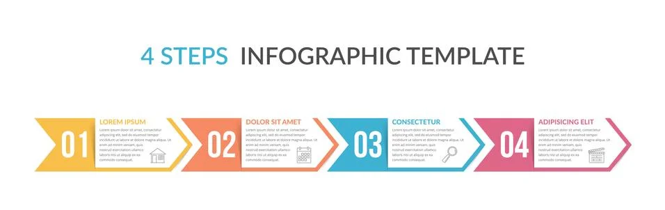 Four Steps Infographic Template Stock Illustration
