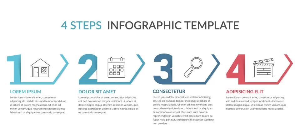Four Steps Infographic Template Stock Illustration