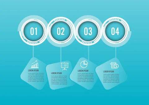 Four steps infographics design vector and marketing icons can be used for wor Stock Illustration