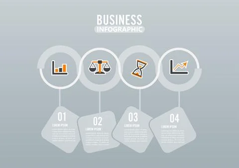 Four steps infographics design vector and marketing icons can be used for w.. Stock Illustration