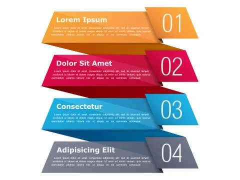 Four Steps Infographics Illustrazione stock