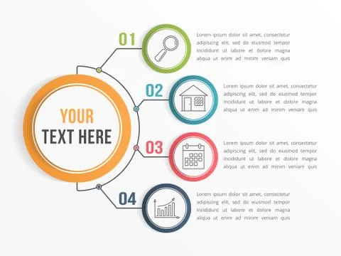 Four Steps Infographics Stock Illustration