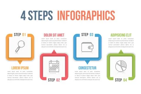Four Steps Infographics Stock Illustration