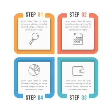 Four Steps Infographics Stock Illustration