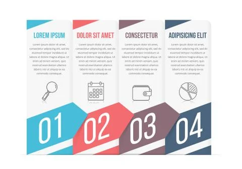 Four Steps Infographics Stock Illustration