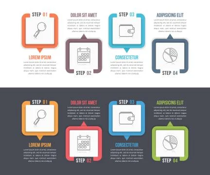 Four Steps Infographics Stock Illustration
