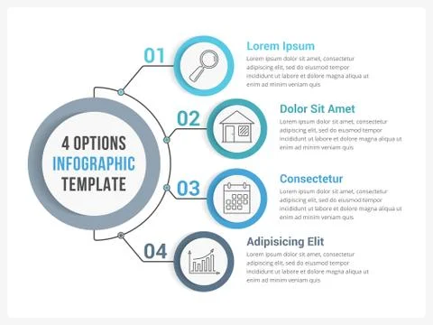 Four Steps Infographics Stock Illustration