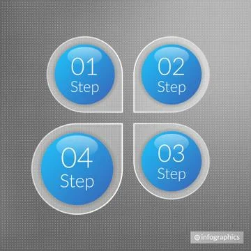 Four steps infographics. Isolated 1 2 3 4 number symbols background Illustration