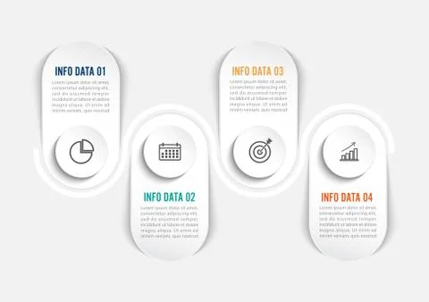 Four steps infographics. Template for brochure, business, web design. Stock Illustration