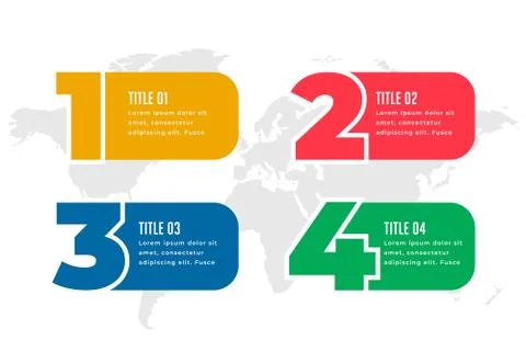 Four steps infographics template design Stock Illustration