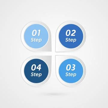 Four steps infographics vector. Isolated 1 2 3 4 number symbols Stock Illustration