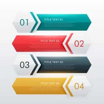 Four steps modern infographic design template Stock Illustration