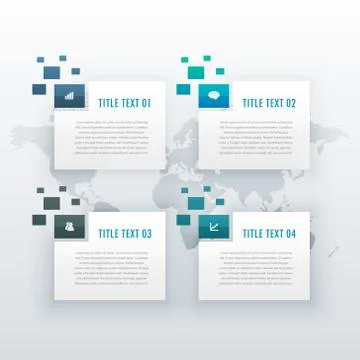 Four steps options infographic template for business presentation or workfl.. Illustrazione stock