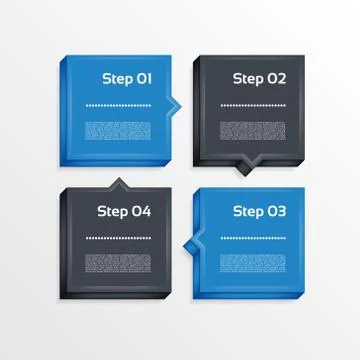 Four steps process arrows - design element. Vector. Stock Illustration