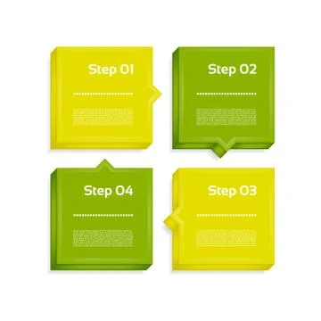 Four steps process arrows - design element. Vector. Stock Illustration