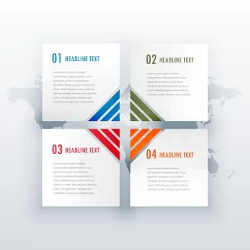 Four steps white infograph design for web or workflow layout diagram Illustrazione stock