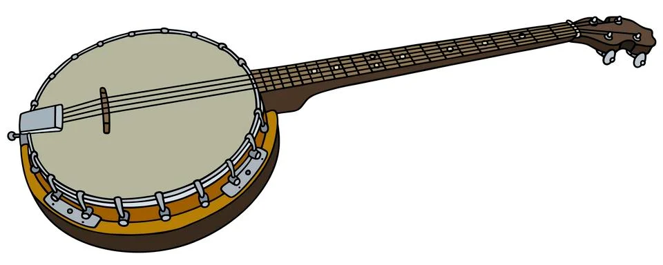 Four strings banjo 库存插图