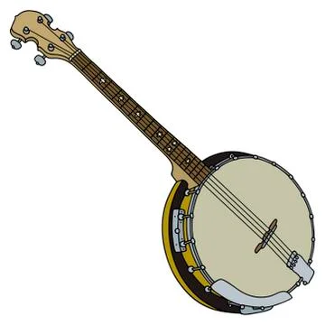 Four strings banjo 库存插图