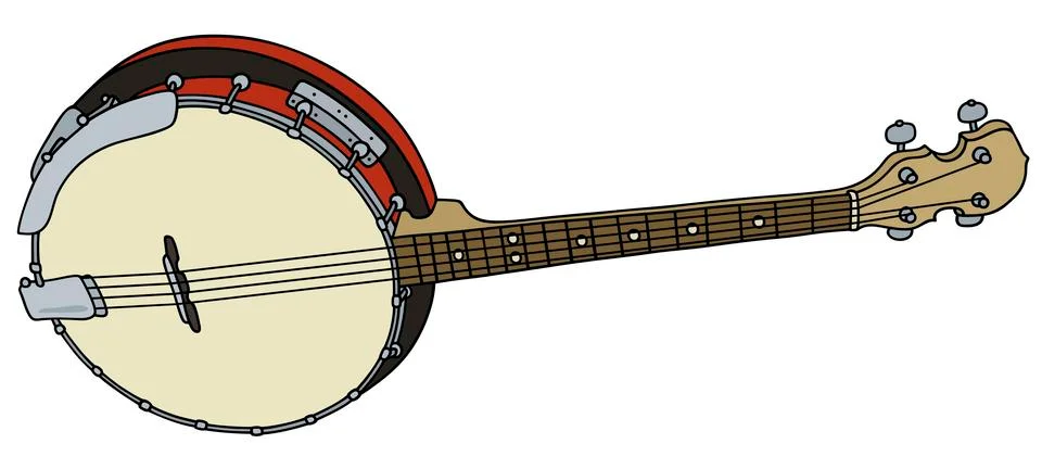 Four strings banjo Stock Illustration