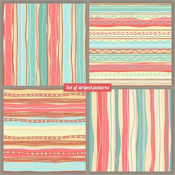 Four striped backgrounds Illustrazione stock