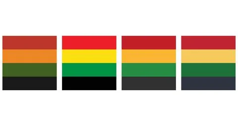 Four styles of flags for juneteenth; Stock Illustration