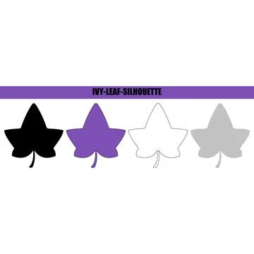 Four stylized ivy leaf silhouettes showing variations in fill color and pat.. Stock Illustration