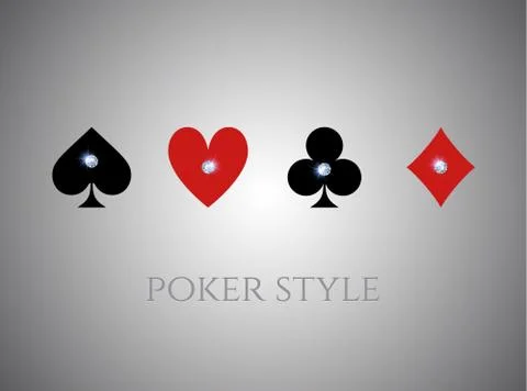 Four Suits Of Cards With Diamonds Inside. Stock-Illustration