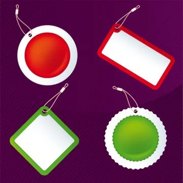 Four tags in different shapes with copy space. Isolated. Stock Illustration