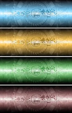 Four technical banners Stock Illustration