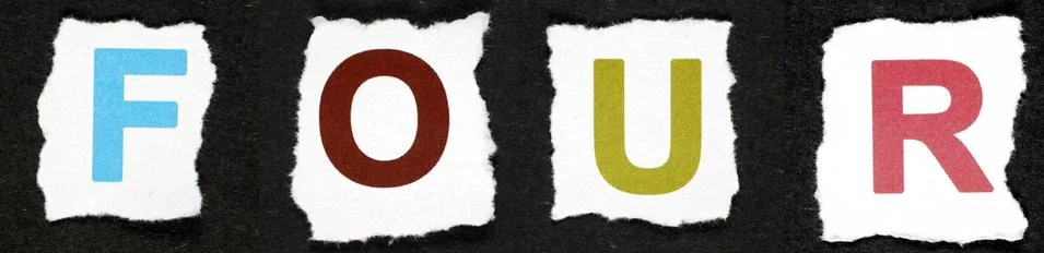 Four - text Stock Illustration