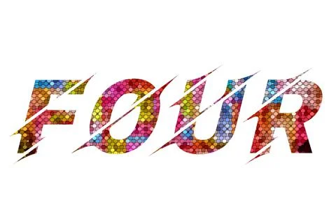 Four text image stock design in colorful style letters Stock Illustration