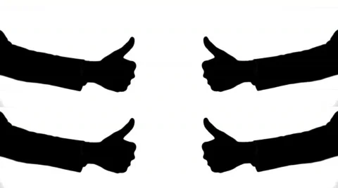 Four thumbs up silhouette Stock Footage 478079