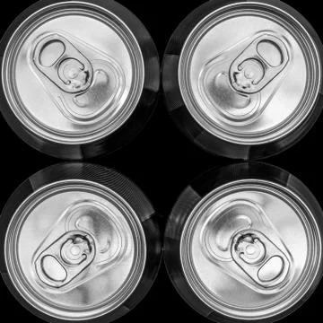 Four tin cans Stock Photos