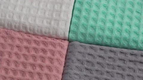 Four towels for the doctor's kitchen. A looped close-up texture Video stock 152337795