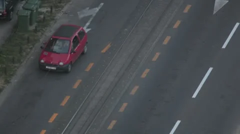 Four traffic lanes in one direction Stock Footage 10719646
