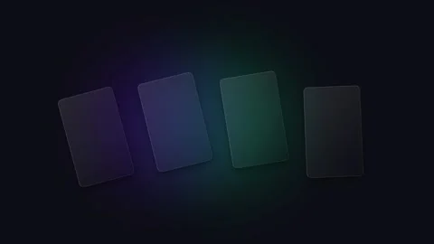 Four translucent rectangular glass panels arranged against a dark blue Stock-Footage 335118130