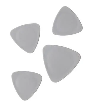 Four triangular shaped objects are on a white background Stockfoto's