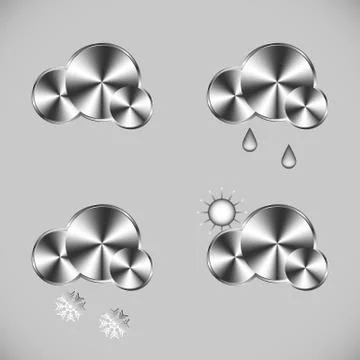 Four types of clouds for each weather Stock Illustration