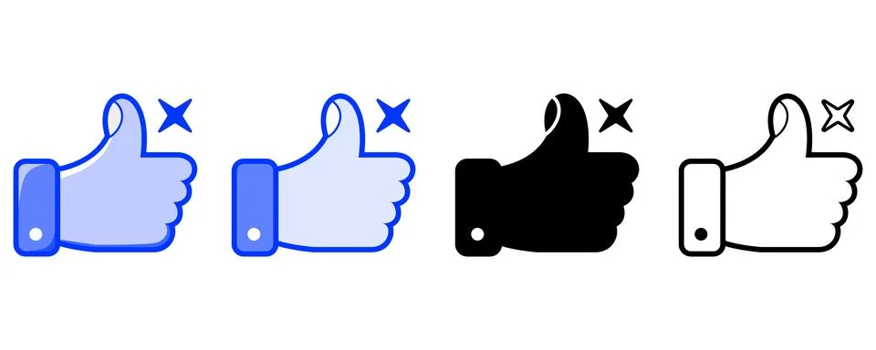 Four types of like icons Stock Illustration