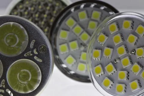 Four various LED bulbs Fotos Stock