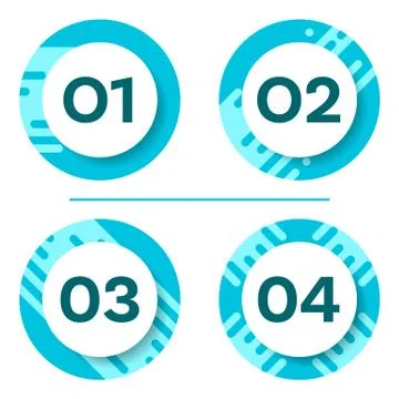 Four vector buttons with numbers Illustrazione stock
