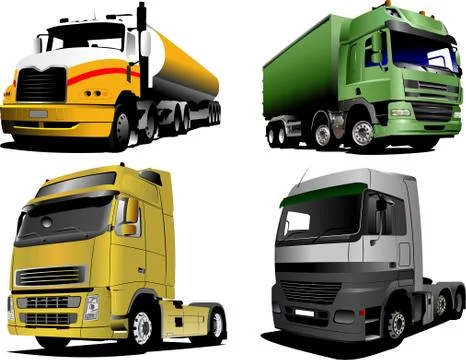 Four Vector illustration of trucks Stock Illustration