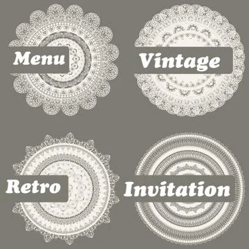Four vector lacy templates Stock-Illustration